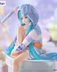 Hatsune Miku Noodle Stopper PVC Statue Hatsune Miku Rabbit Ear Hood Pajama Blue Color Ver. 14 cm