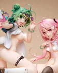 Poyoyon Rock Artwork Collection PVC Statue 1/5.5 Midori & Pink Sukumizu 28 cm