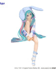 Hatsune Miku Noodle Stopper PVC Statue Hatsune Miku Rabbit Ear Hood Pajama Blue Color Ver. 14 cm