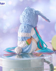 Hatsune Miku Noodle Stopper PVC Statue Hatsune Miku Rabbit Ear Hood Pajama Blue Color Ver. 14 cm