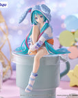 Hatsune Miku Noodle Stopper PVC Statue Hatsune Miku Rabbit Ear Hood Pajama Blue Color Ver. 14 cm