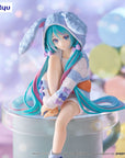 Hatsune Miku Noodle Stopper PVC Statue Hatsune Miku Rabbit Ear Hood Pajama Blue Color Ver. 14 cm