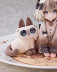 Decorated Life Collection PVC Statue Tea Time Cats x Siamese Cat Azuki-san Friendship Collaboration Exclusive Set 18 cm