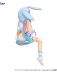 Hatsune Miku Noodle Stopper PVC Statue Hatsune Miku Rabbit Ear Hood Pajama Blue Color Ver. 14 cm