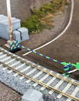 Original Character 1/80 Plastic Model Kit 1/80 Railway Crossing (Green×Blue) 5 cm