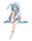 Hatsune Miku Noodle Stopper PVC Statue Hatsune Miku Rabbit Ear Hood Pajama Blue Color Ver. 14 cm