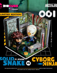 Metal Gear Solid DioCube PVC Diorama Solid Snake Vs Cyborg Ninja Ft Otacon 15 cm