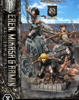 Attack on Titan Ultimate Premium Masterline Statue Eren, Mikasa, & Armin Deluxe Bonus Version 72 cm