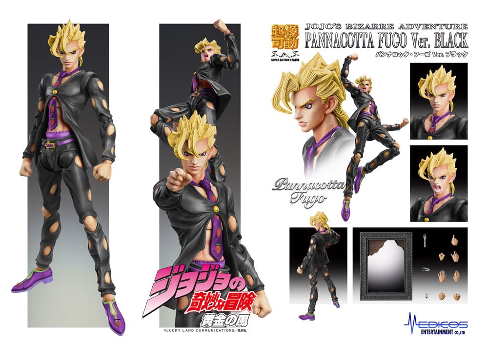 JoJo&#39;s Bizarre Adventure Part 5: Golden Wind Action Figure Chozokado (Pannacotta Fugo Ver. Black) 15 cm