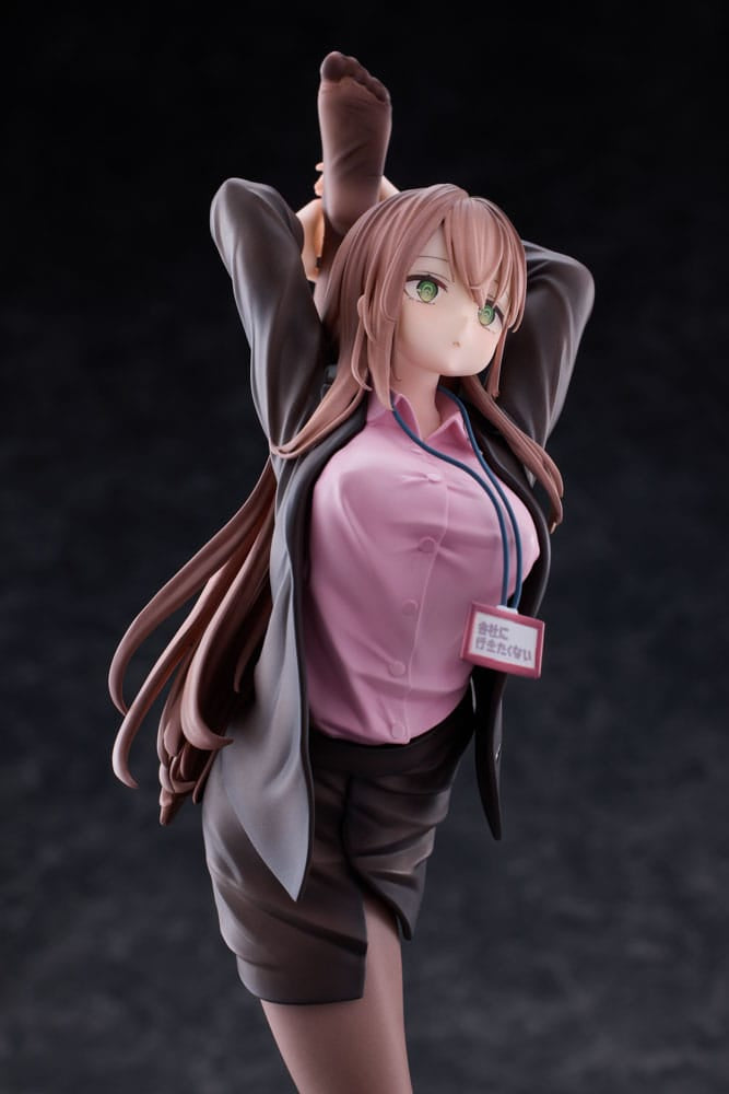 Original Character PVC Statue 1/4 OL-chan Who Doesn&#39;t Want to Go to Work Pink Ver. Deluxe Edition 26 cm