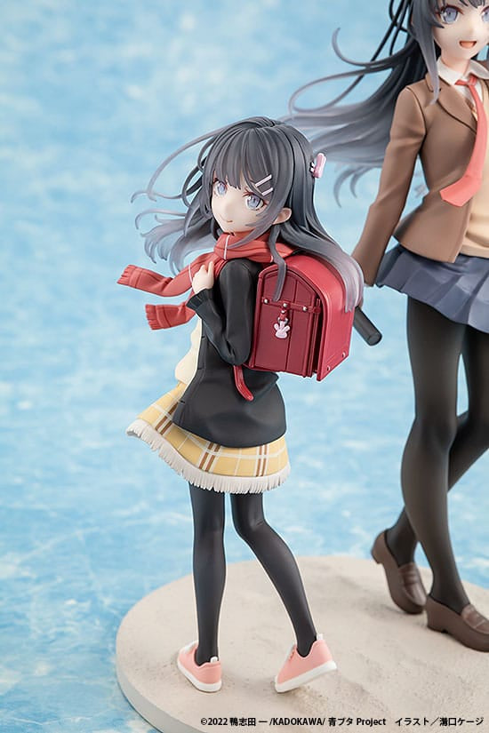 Rascal Does Not Dream of a Knapsack Kid PVC Statue Mai Sakurajima High School Graduation Ver. &amp; Knapsack Kid 19 cm