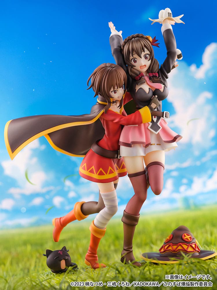 Konosuba: God&#39;s Blessing on This Wonderful World! SHIBUYA SCRAMBLE FIGURE PVC Statue 1/6 Megumin &amp; Yunyun Futari wa Otomodachi Ver. 26 cm