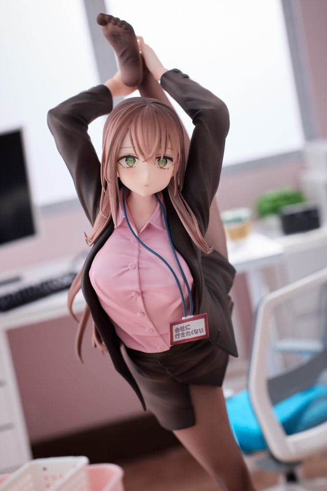 Original Character PVC Statue 1/4 OL-chan Who Doesn&#39;t Want to Go to Work Pink Ver. Deluxe Edition 26 cm