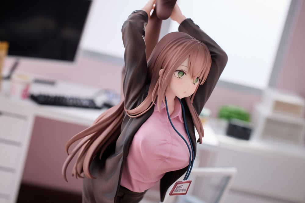 Original Character PVC Statue 1/4 OL-chan Who Doesn&#39;t Want to Go to Work Pink Ver. 26 cm