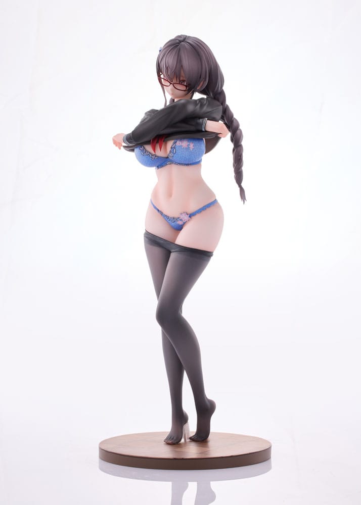 Original Character PVC 1/6 Gap Glasses Girl Who Doesn&#39;t Want To Take Physical Education Class 28 cm
