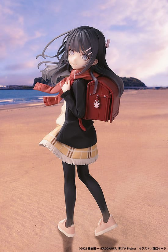 Rascal Does Not Dream of a Knapsack Kid PVC Statue Mai Sakurajima High School Graduation Ver. &amp; Knapsack Kid 19 cm