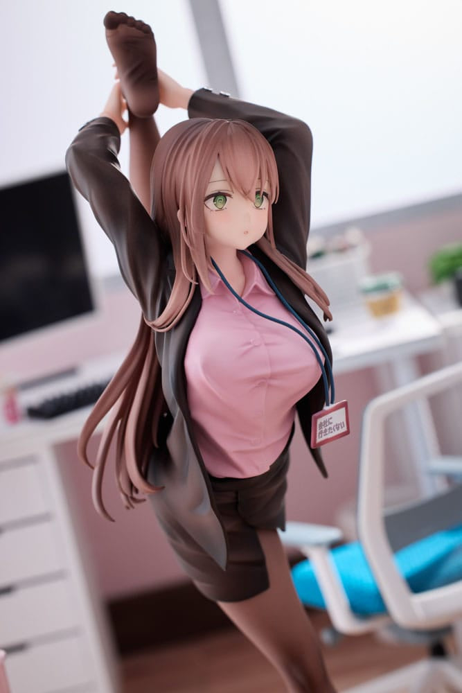 Original Character PVC Statue 1/4 OL-chan Who Doesn&#39;t Want to Go to Work Pink Ver. 26 cm