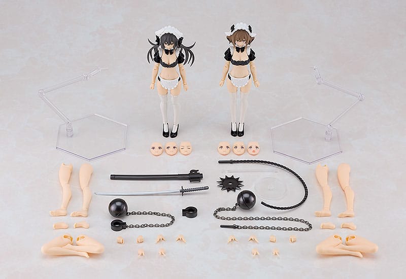 Guilty Princess Plastic Model Kit PLAMAX GP-07 Underwear Body Girl Ran &amp; Jelly: Maid Ver. Set 16 cm
