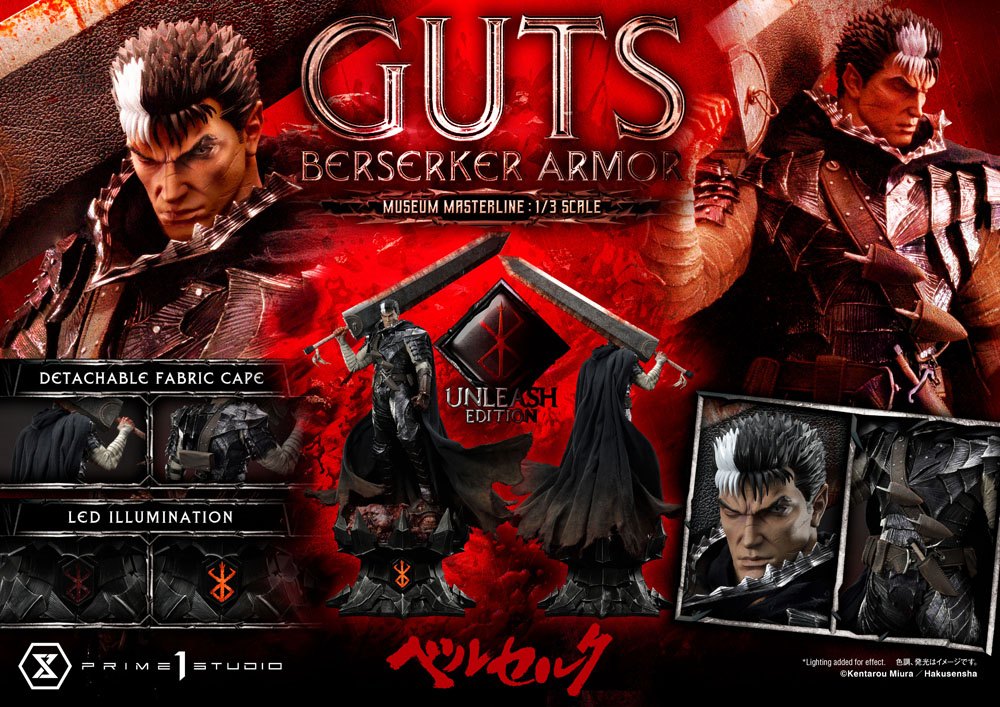 Berserk Museum Masterline Statue 1/3 Guts Berserker Armor Unleash Edition 121 cm