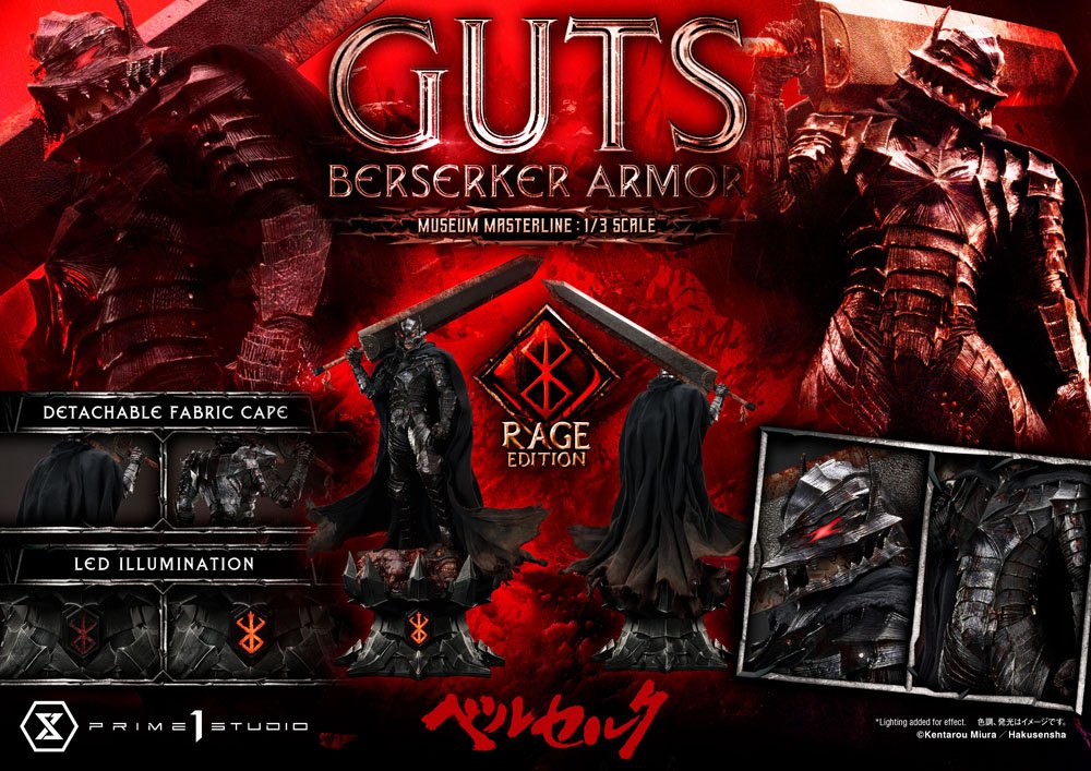 Berserk Museum Masterline Statue 1/3 Guts Berserker Armor Rage Edition 121 cm