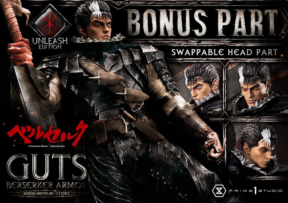 Berserk Museum Masterline Statue 1/3 Guts Berserker Armor Unleash Edition Deluxe Bonus Version 121 cm