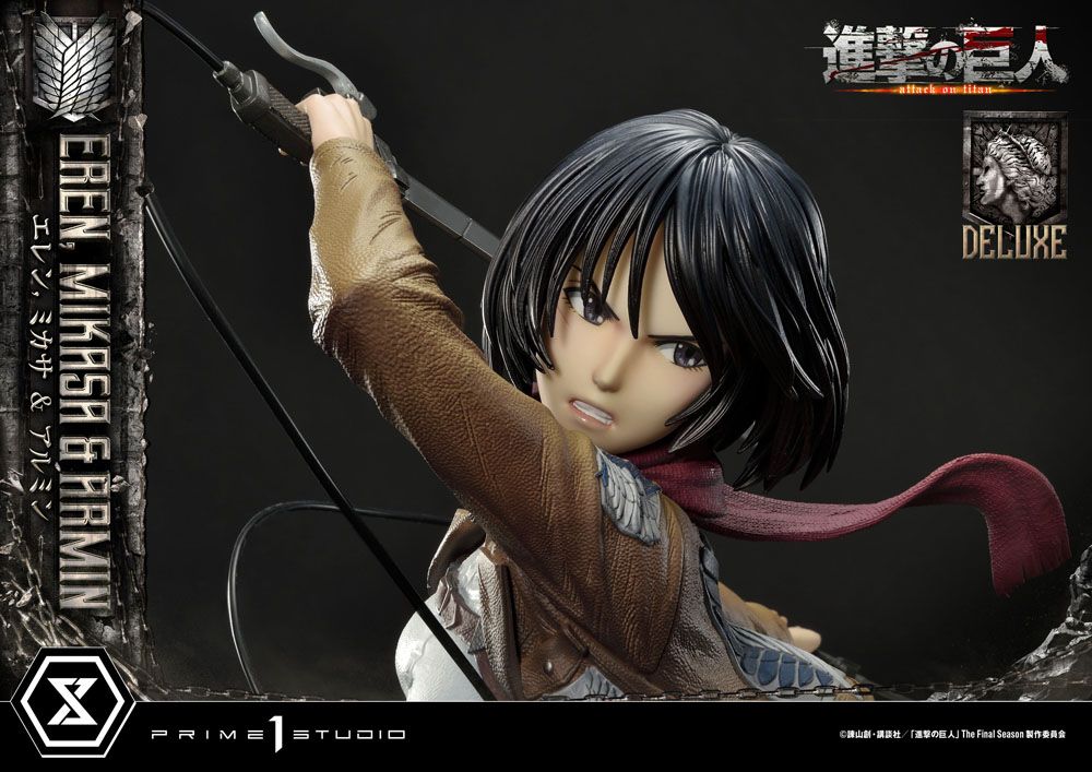 Attack on Titan Ultimate Premium Masterline Statue Eren, Mikasa, &amp; Armin Deluxe Bonus Version 72 cm