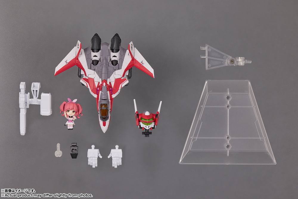 Macross Delta Tiny Session Vehicle mit Action Figure VF-31C Siegfried (Mirage Farina Jenius Use) with Makina Nakajima 10 cm