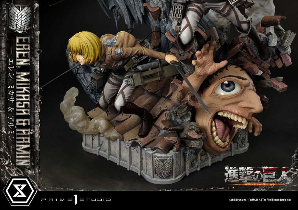 Attack on Titan Ultimate Premium Masterline Statue Eren, Mikasa, &amp; Armin 72 cm