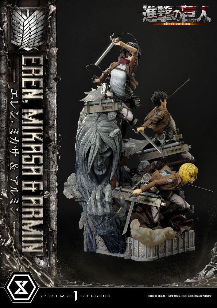 Attack on Titan Ultimate Premium Masterline Statue Eren, Mikasa, &amp; Armin 72 cm