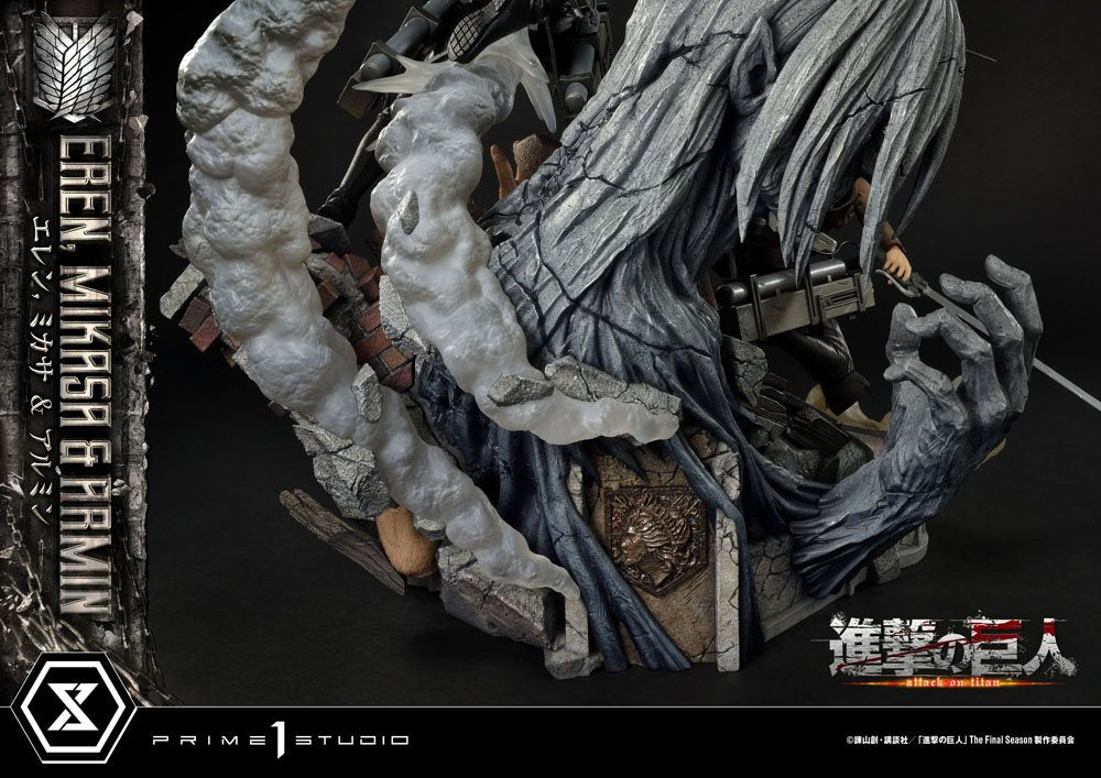 Attack on Titan Ultimate Premium Masterline Statue Eren, Mikasa, &amp; Armin 72 cm