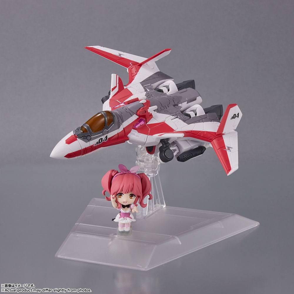 Macross Delta Tiny Session Vehicle mit Action Figure VF-31C Siegfried (Mirage Farina Jenius Use) with Makina Nakajima 10 cm