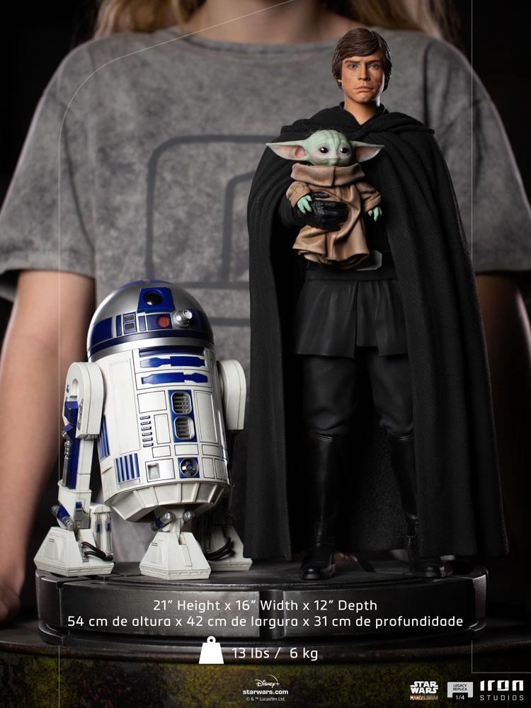 Star Wars The Mandalorian Legacy Replica Statue 1/4 Luke Skywalker, R2-D2 &amp; Grogu 54 cm