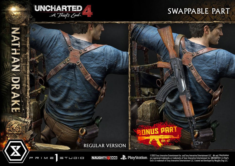 Uncharted 4: A Thief&#39;s End Ultimate Premium Masterline Statue 1/4 Nathan Drake Deluxe Bonus Version 69 cm