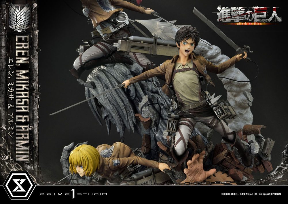 Attack on Titan Ultimate Premium Masterline Statue Eren, Mikasa, &amp; Armin 72 cm