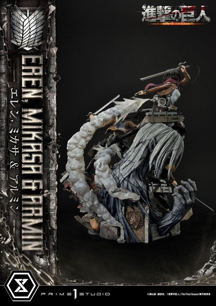 Attack on Titan Ultimate Premium Masterline Statue Eren, Mikasa, &amp; Armin 72 cm