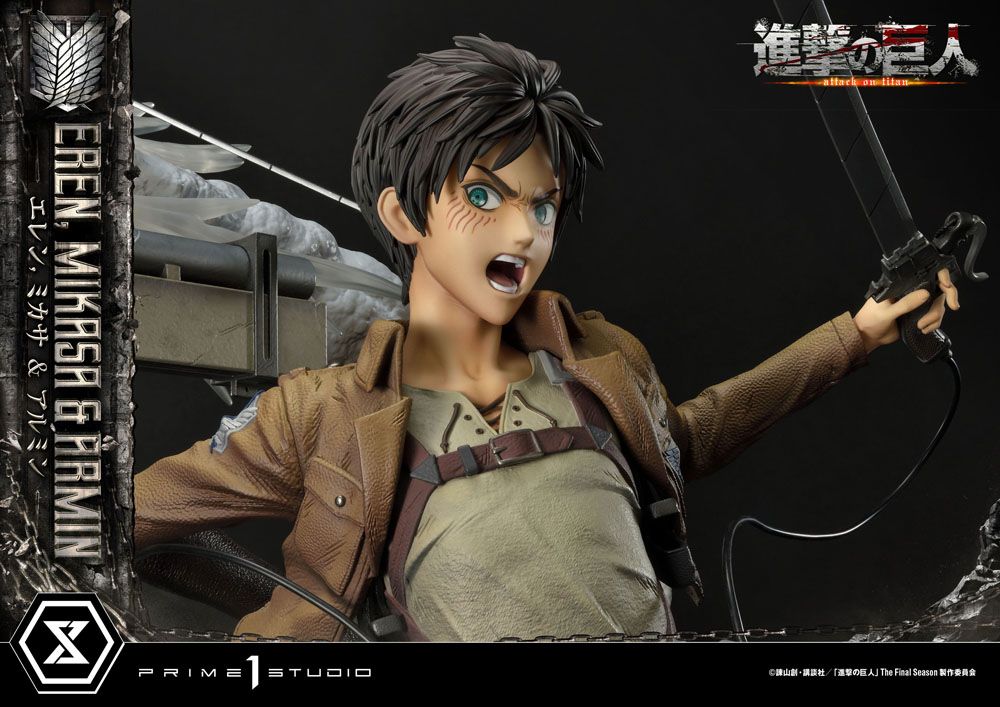 Attack on Titan Ultimate Premium Masterline Statue Eren, Mikasa, &amp; Armin 72 cm