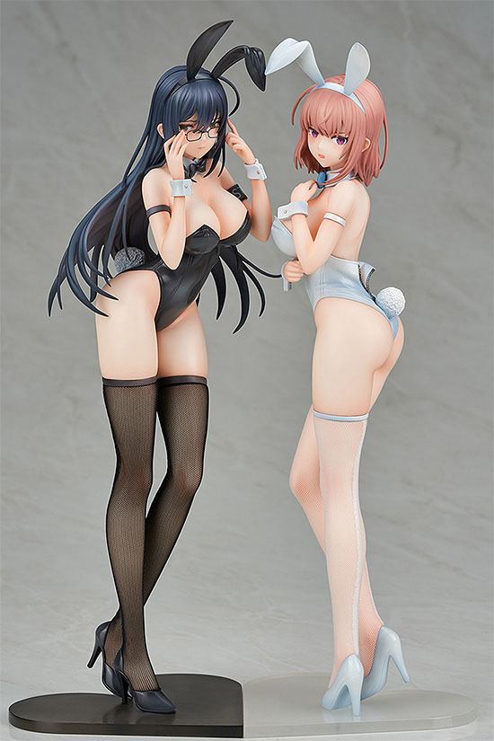 Ikomochi Original Character Statues 1/6 Black Bunny Aoi &amp; White Bunny Natsume 30 - 31 cm