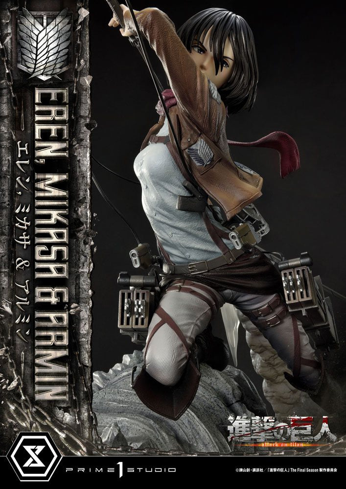 Attack on Titan Ultimate Premium Masterline Statue Eren, Mikasa, &amp; Armin 72 cm