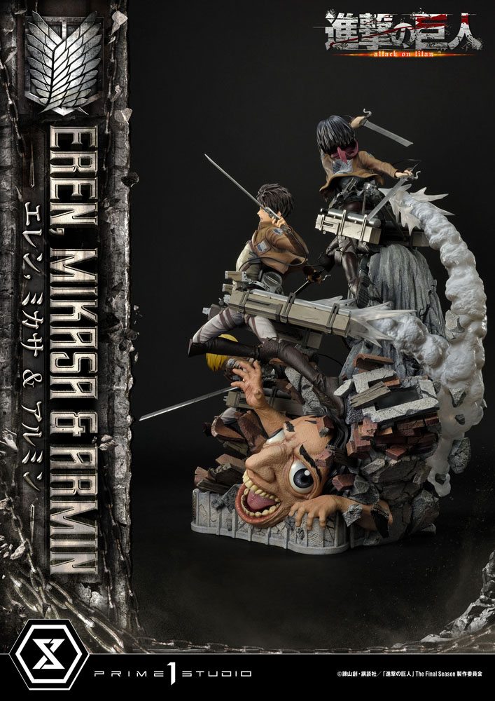 Attack on Titan Ultimate Premium Masterline Statue Eren, Mikasa, &amp; Armin 72 cm