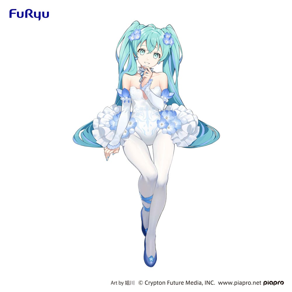 Hatsune Miku Noodle Stopper PVC Statue Miku Flower Fairy Nemophila 15 cm