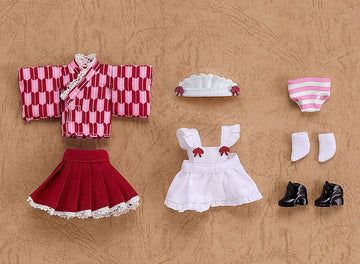 Parts for Nendoroid Doll Original Character - Outfit Set Japanese-Style Maid Pink