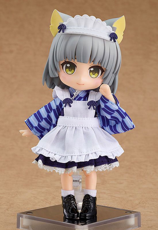 Parts for Nendoroid Doll Original Character - Outfit Set Japanese-Style Maid Blue