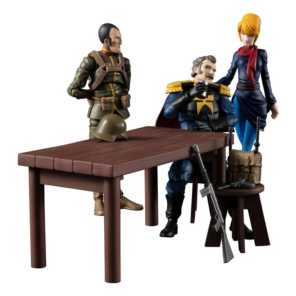 Mobile Suit Gundam G.M.G. Action Figures with Vehicle Principality of Zeon Team Ramba Ral Set 10 cm