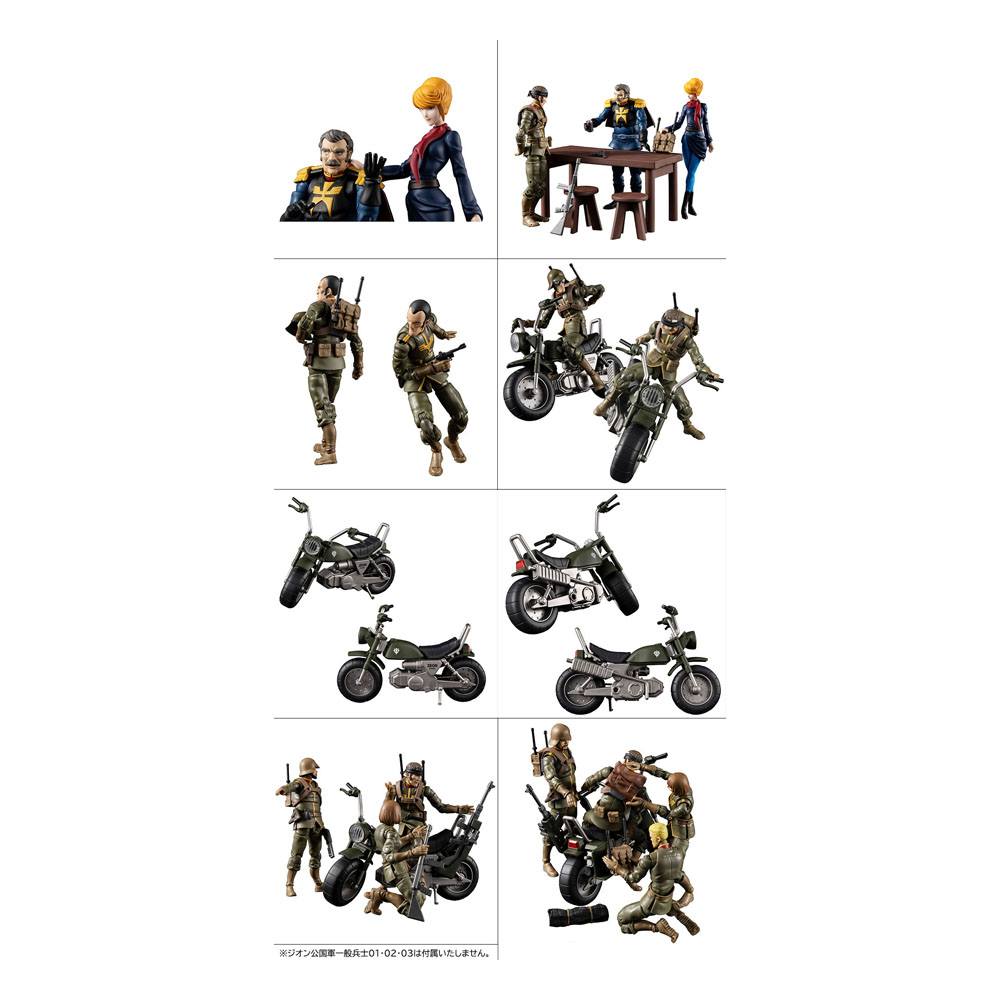 Mobile Suit Gundam G.M.G. Action Figures with Vehicle Principality of Zeon Team Ramba Ral Set 10 cm