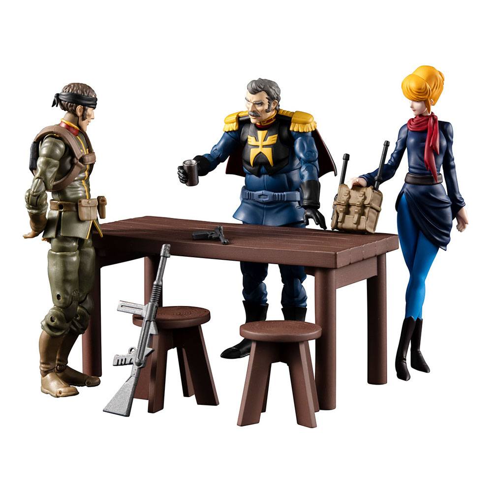 Mobile Suit Gundam G.M.G. Action Figures with Vehicle Principality of Zeon Team Ramba Ral Set 10 cm